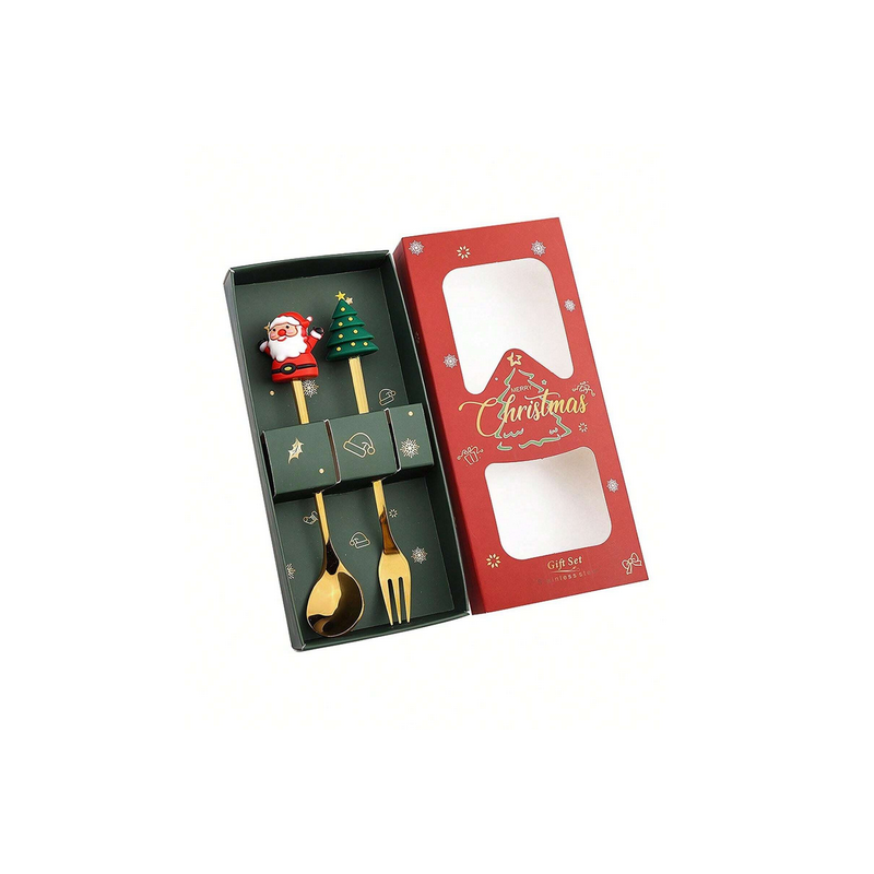 Christmas Cake Fork & Spoon Giftset