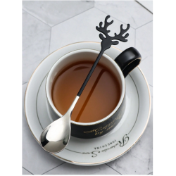 Antler Teaspoon - Silver/Black
