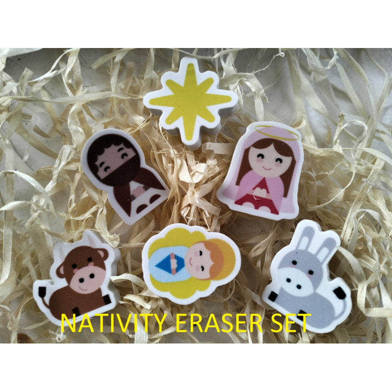 Christmas Nativity Mini Eraser Set