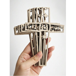 Nativity Cross - Christmas Tree Ornament