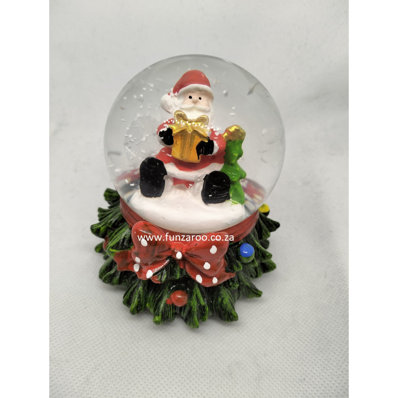 Glass Snow Globe (9cm) - Santa with Tree