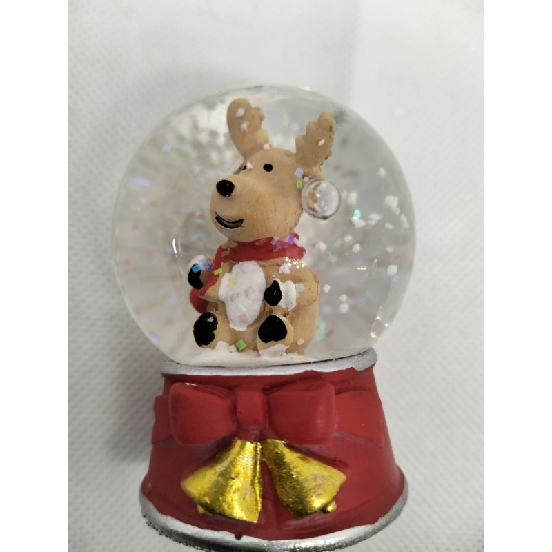 Glass Snow Globe (6cm) - Reindeer