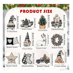 Farmhouse Plaid Tree Ornaments (12 piece)