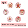 Festive Coasters - Pink Reindeer/Gingerbread Man (6 pieces)