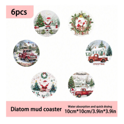 Festive Coasters - Red Pickup (6 pieces)