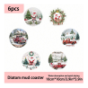 Festive Coasters - Red Pickup (6 pieces)