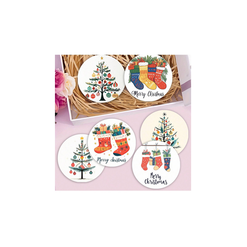 Festive Coasters - Bright Stockings (6 pieces)
