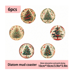 Festive Coasters - Nostalgic Trees (6 pieces)