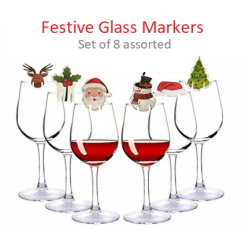 Festive Glass Markers (8pc)