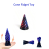 Cone Fidget Toy  - Metallic Blue/Red