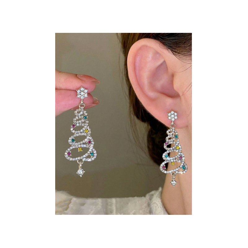Festive Earrings - Sparkly Tree
