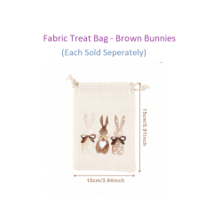 Fabric Treat Bag - Brown Bunnies (Each)