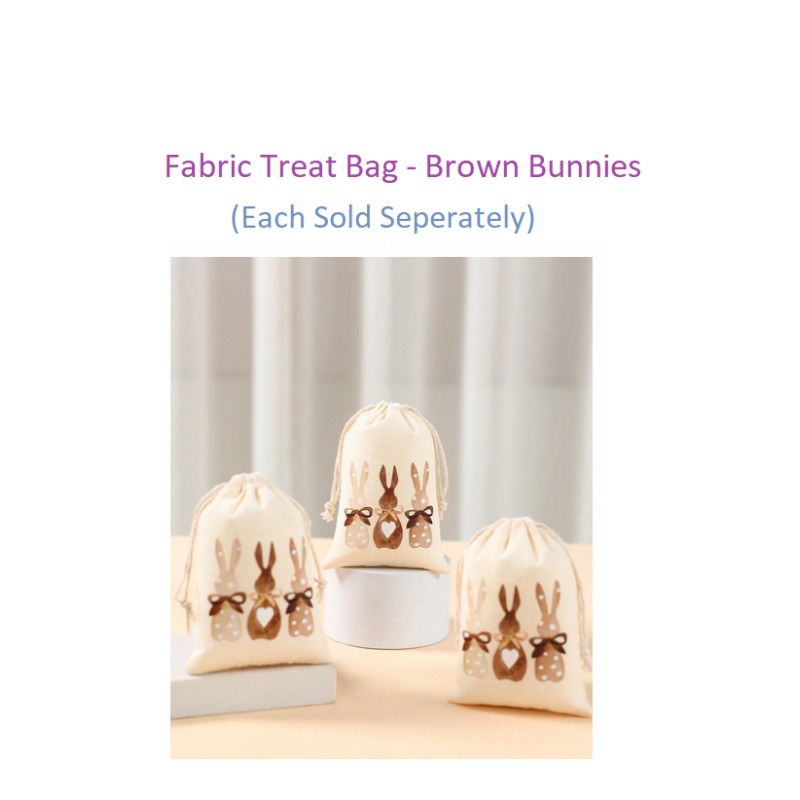 Fabric Treat Bag - Brown Bunnies (Each)
