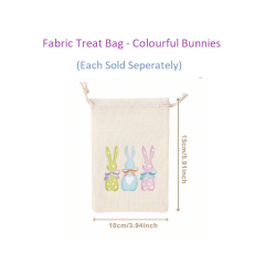 Fabric Treat Bag - Colourful Bunnies (Each)