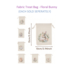 Fabric Treat Bag - Floral Bunny (Each)