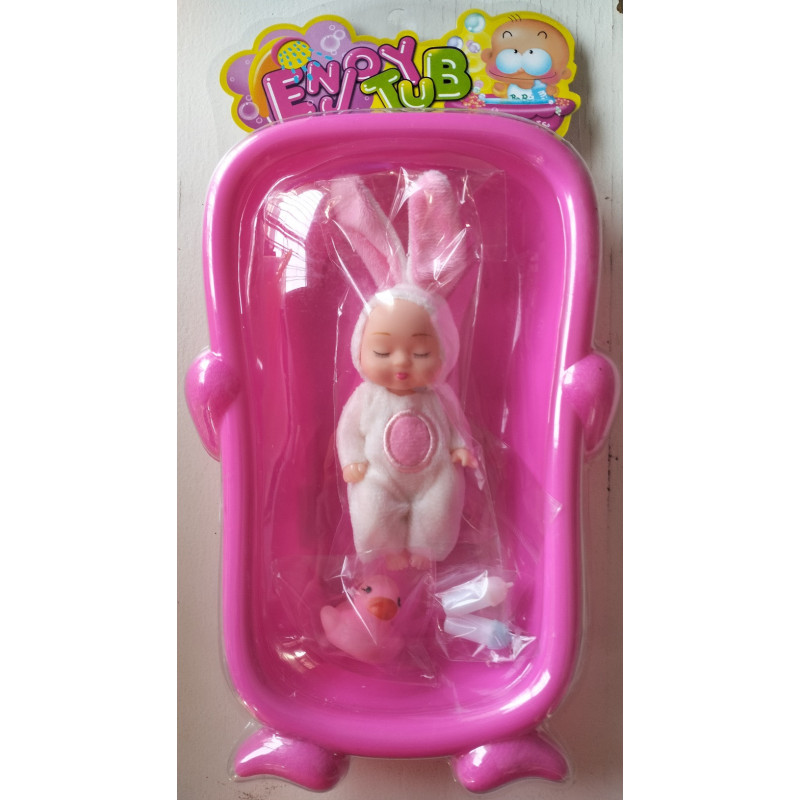 Mini Bathing Baby Doll - Bunny Outfit