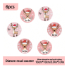 Festive Coasters - Pink Reindeer (6 pieces)