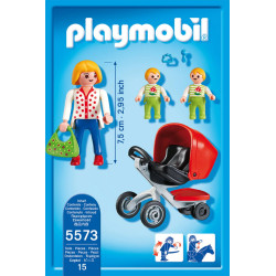 Playmobil Mother with Twin Stroller