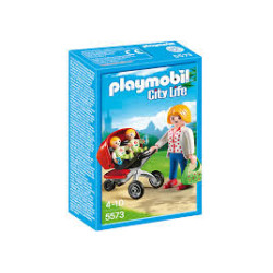 Playmobil Mother with Twin Stroller