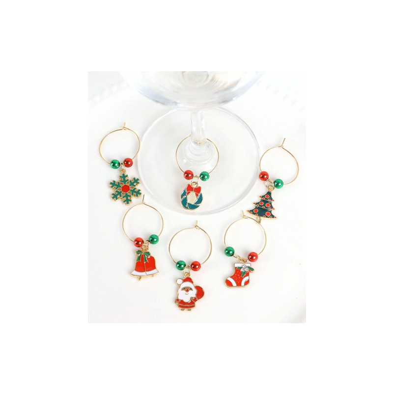 Festive Wine Glass Charms (Colourful)