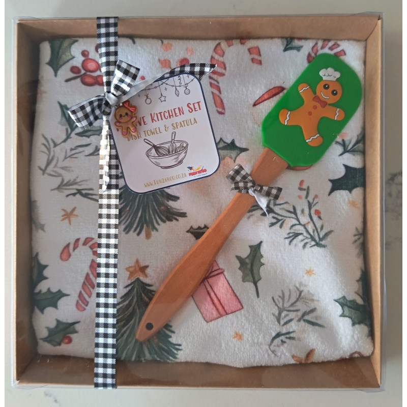 Festive Kitchen Gift Set - Trees & Holly