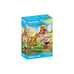 Golden Unicorn Foal with Fairy