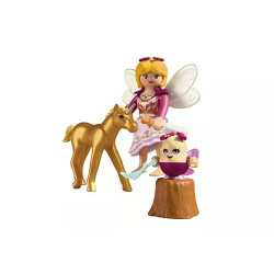 Golden Unicorn Foal with Fairy