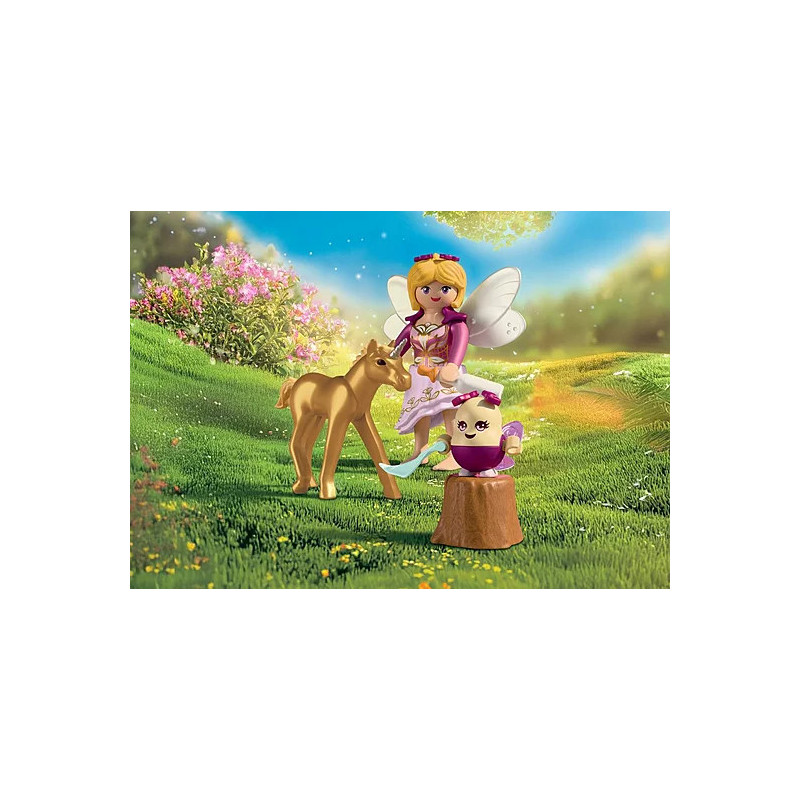 Golden Unicorn Foal with Fairy