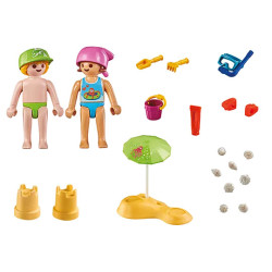 Kids with Sandcastle