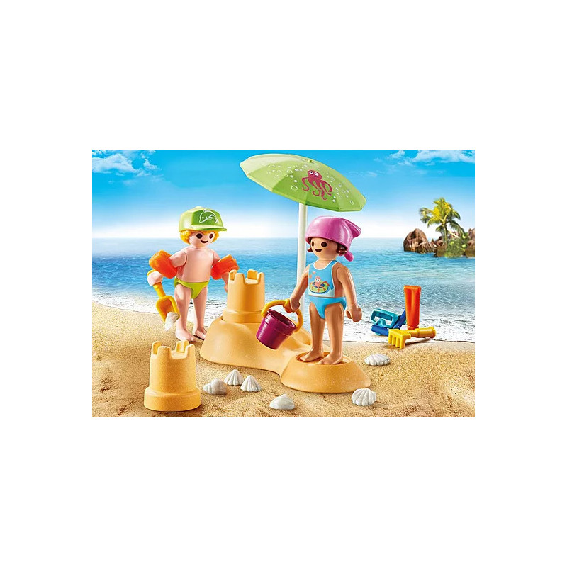 Kids with Sandcastle