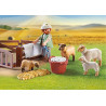 Young Shepherd with flock of sheep