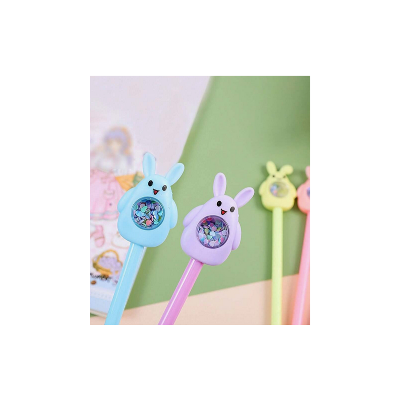 Bunny Gel Pens with Glitter (EACH)