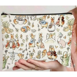 Bunny Print Zipped Pouch