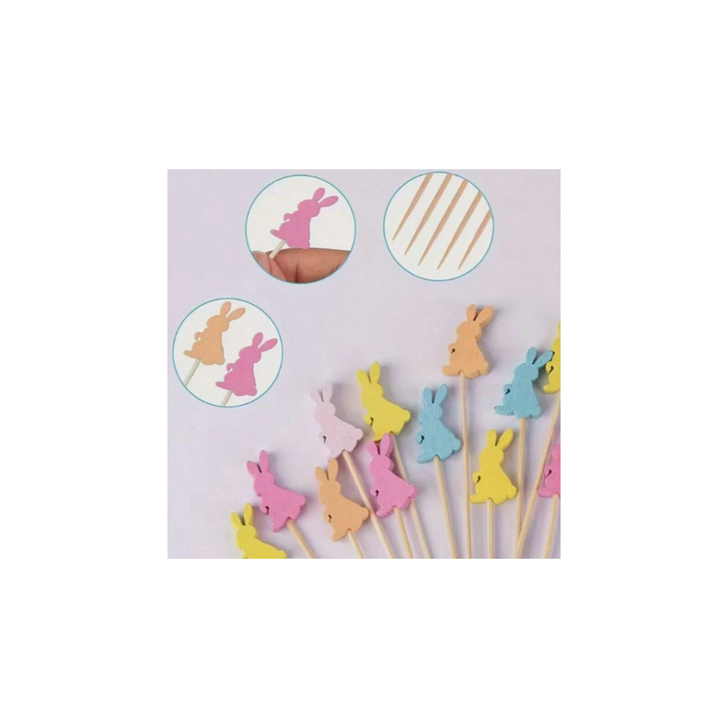 Wooden Bunny Sticks (10 Pack)