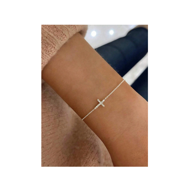 Silver Cross Bracelet