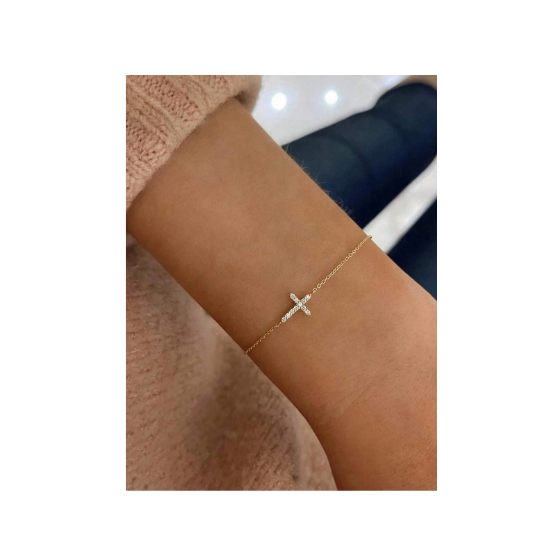 Gold Cross Bracelet