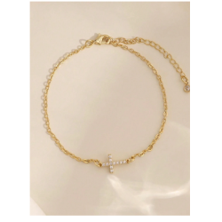 Gold Cross Bracelet