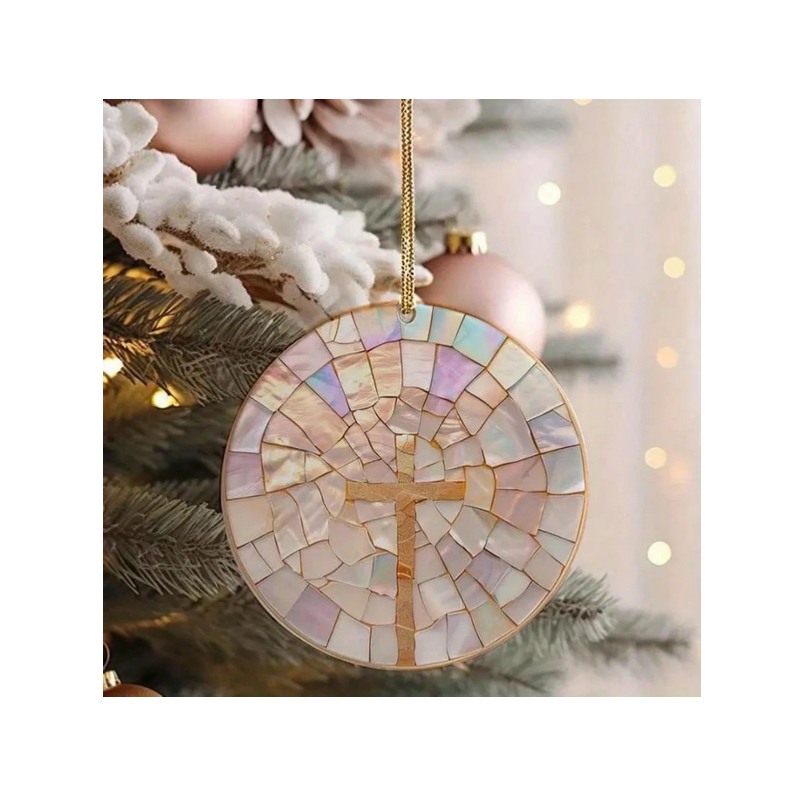 Stained Glass Cross Window Ornament
