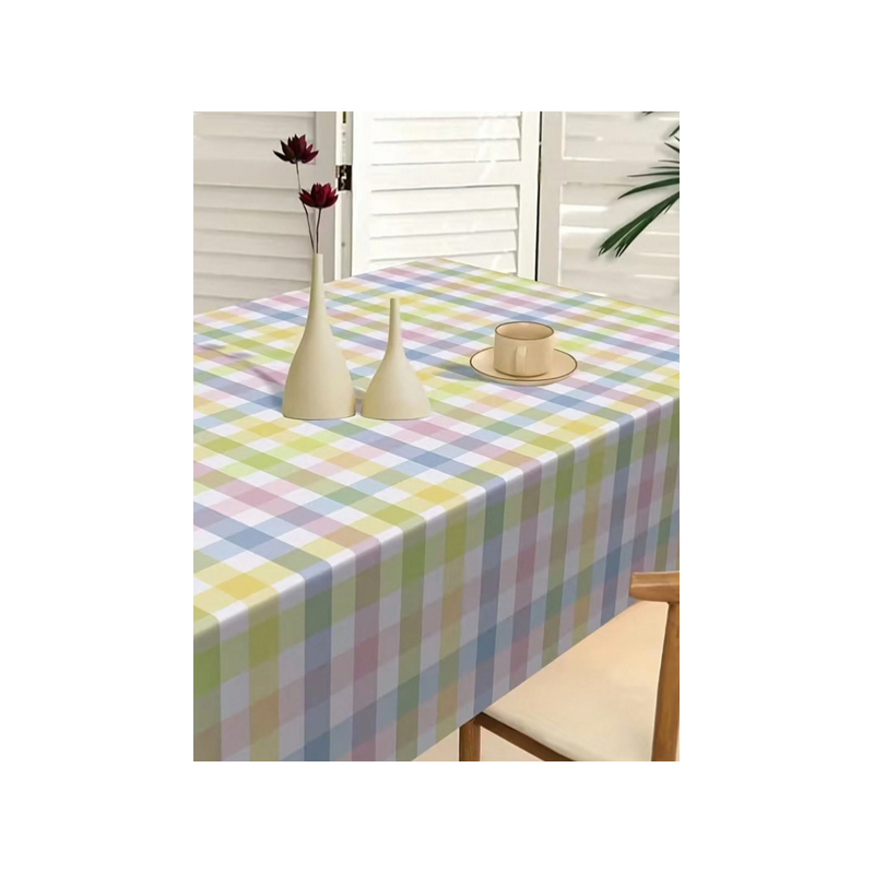 Pastel Plaid Tablecloth (Disposable)