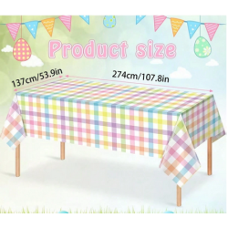 Pastel Plaid Tablecloth (Disposable)