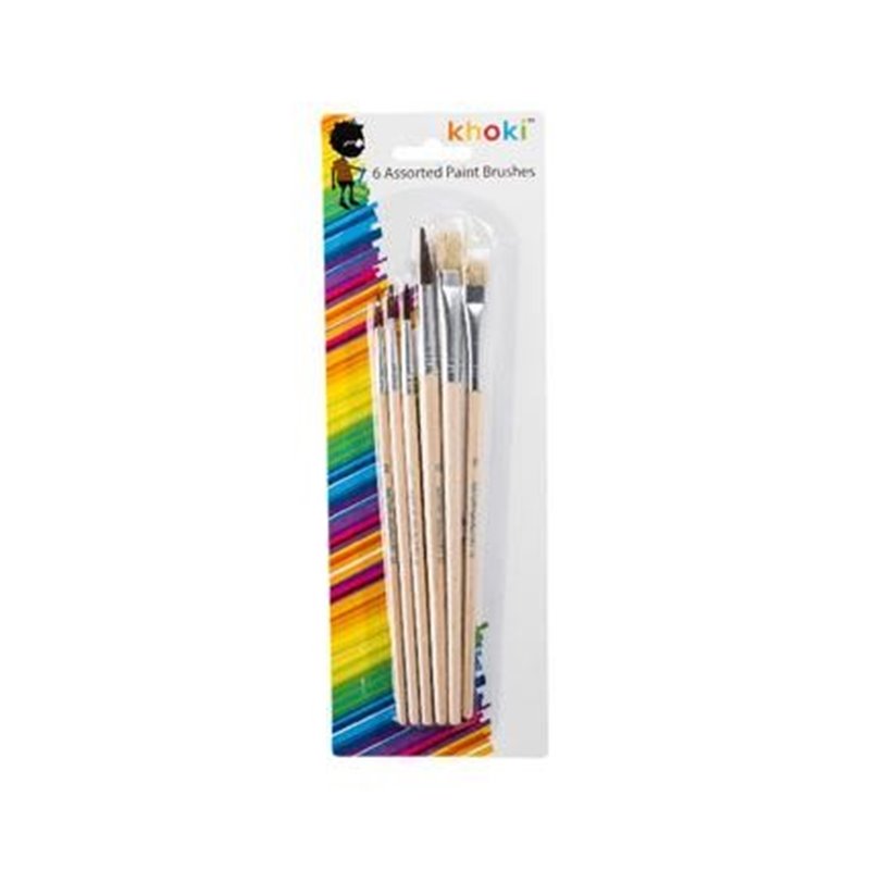 Khoki Paint Brush Set (6 Assorted Sizes)