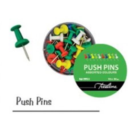 Treeline Push Pins (30pc, Assorted Colours)