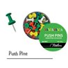 Treeline Push Pins (30pc, Assorted Colours)