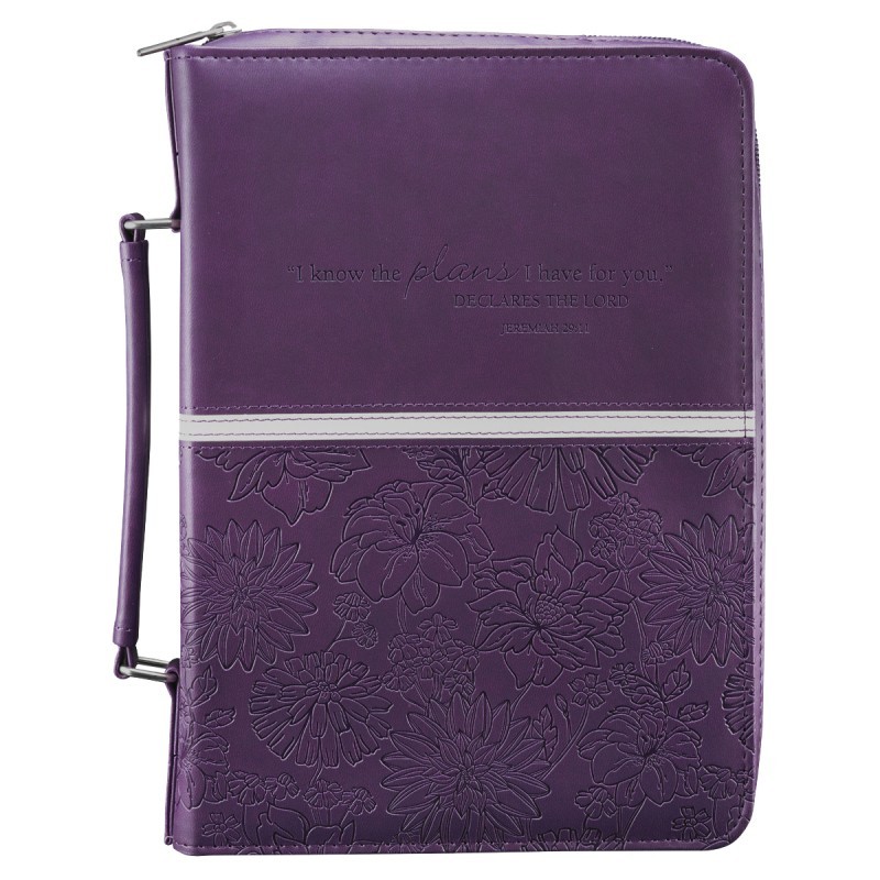 Large, Luxury Bible Bag - I Know the Plans I have for You (Purple)