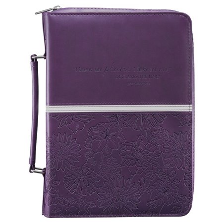 Large, Luxury Bible Bag - I Know the Plans I have for You (Purple)