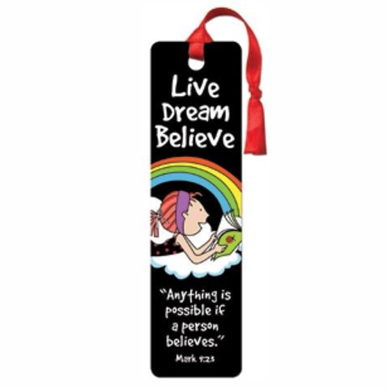 Christian Art Gifts - Bookmark - Live Dream Believe