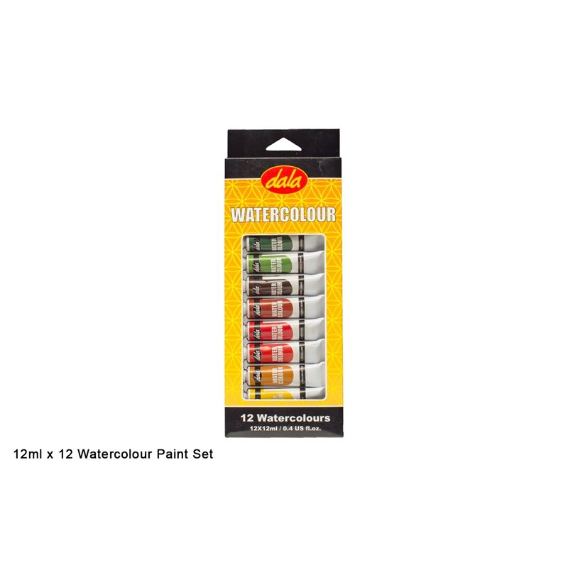 Dala - Craft Supplies - Watercolour Painting Tube Set (12 x 12ml)