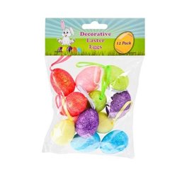 Glitter Decorative Easter Eggs (12-pack)