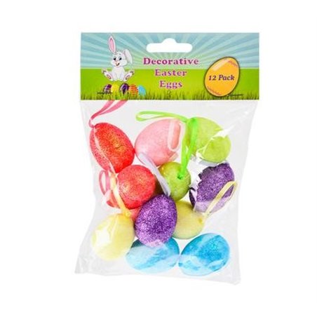 Glitter Decorative Easter Eggs (12-pack)