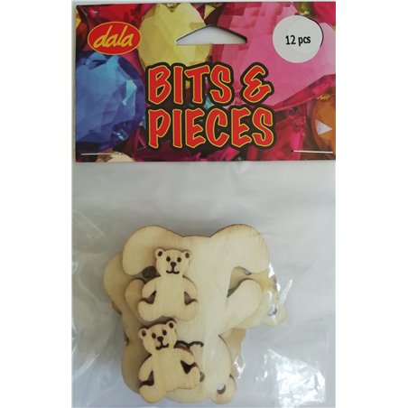 Dala - Woodcut Shapes - Teddy Bears (12 pcs)
